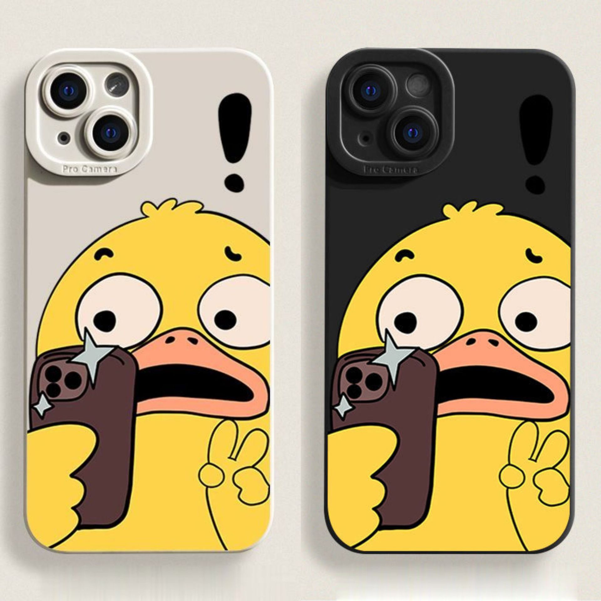 鴨子蘋果15手機殼適用iPhone13/14Promax防摔11直邊12全包XR搞怪8