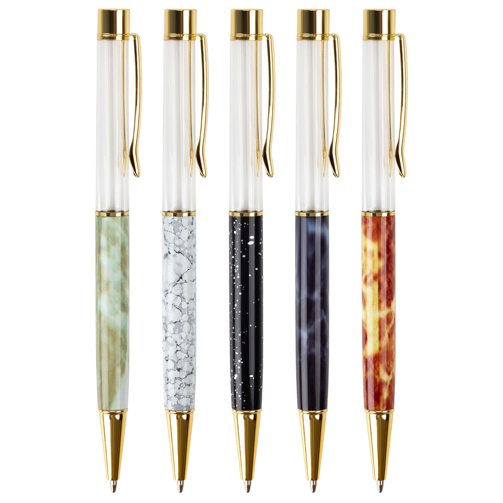 DIY creative handmade pattern empty pen crystal pen printing LOGO metal oil pen advertising ballpoint pen