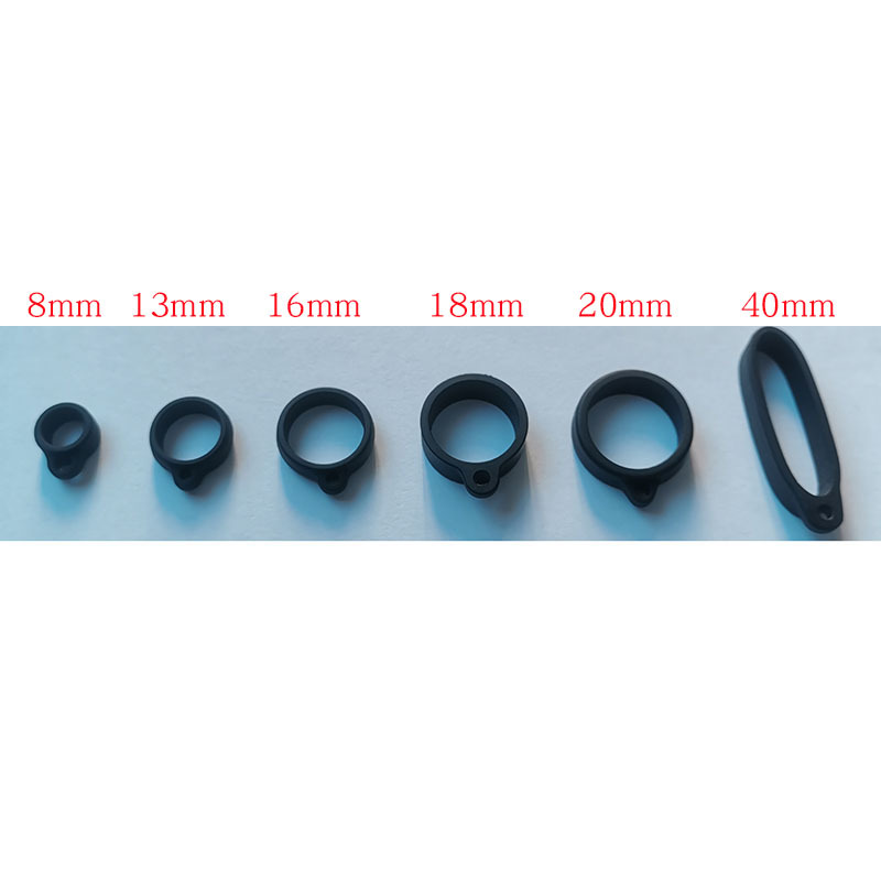 Черные силиконовые резиновые кольца, нескользящий ремешок, 8mm, 13mm, 16mm, 18mm, 20mm, 40mm