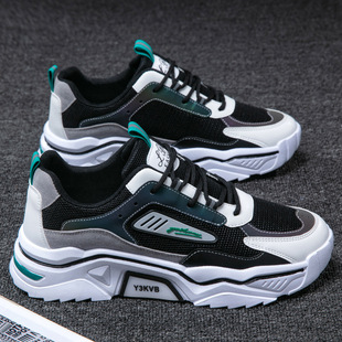 Men's Shoes 2021 New Winter Breathable All-match Mesh Sports Casual Teenager Elevated Dad Ins Trendy Shoes