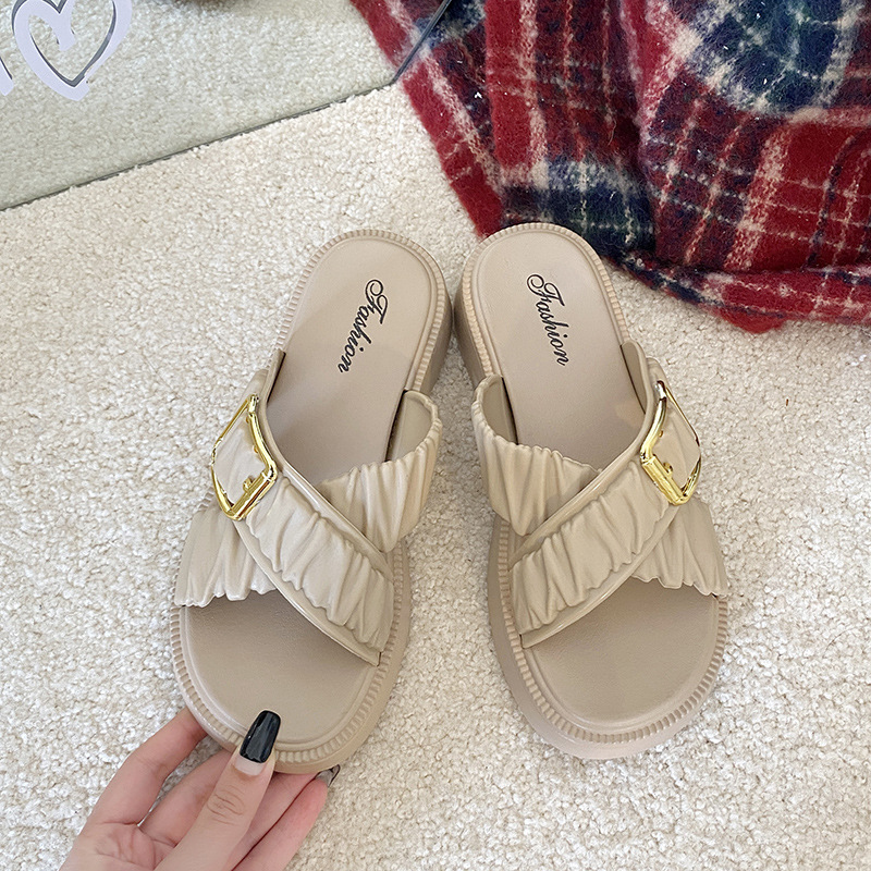 Summer new platform sandals women's fairy style versatile high-grade casual beach shoes flip-flops
