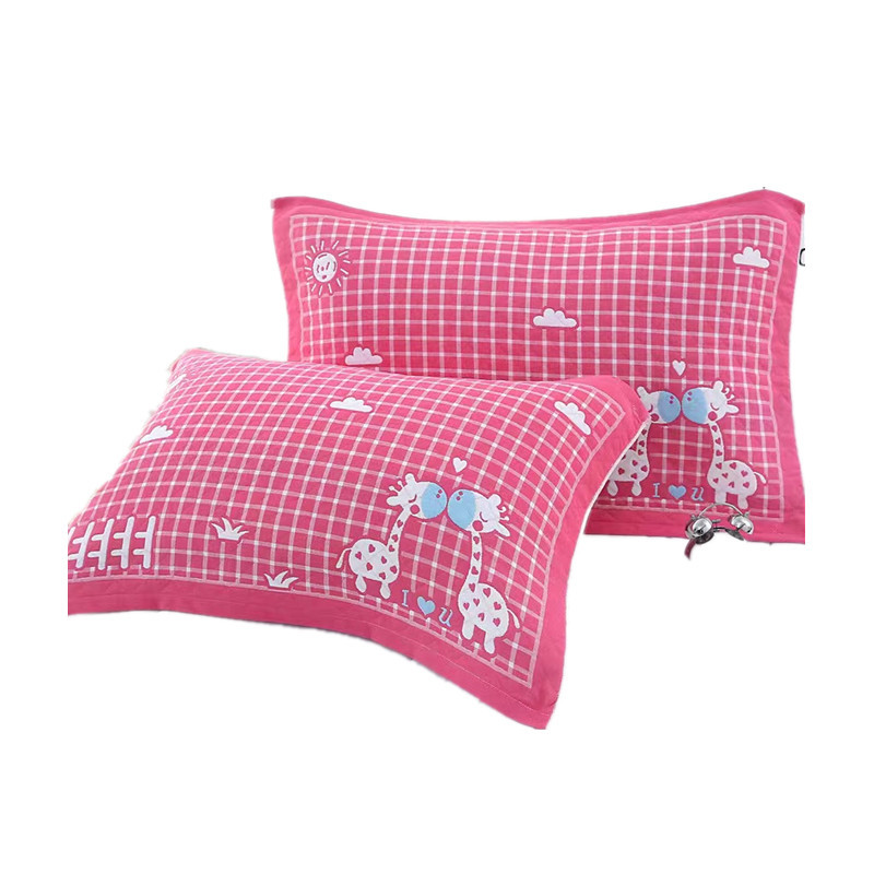 Three-layer gauze pure cotton pillow towel household cotton adult student increase thick pillow cover towel welfare products wholesale