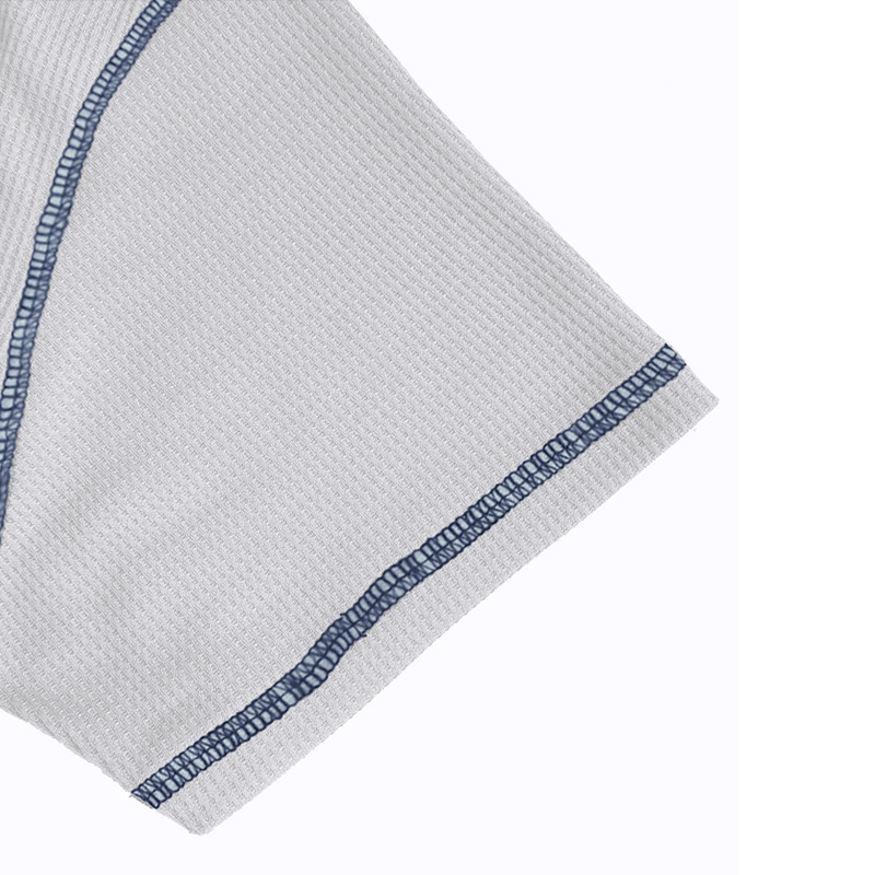 Cross-Border Men's clothing 2023 Summer short-sleeved Henry lining European and American men's retro T-shirt waffle color matching Henleys