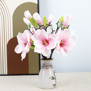 Ou Lifei 2-head short rod single branch simulation small Magnolia Table decorative flower flower arrangement artificial Magnolia ornaments wholesale