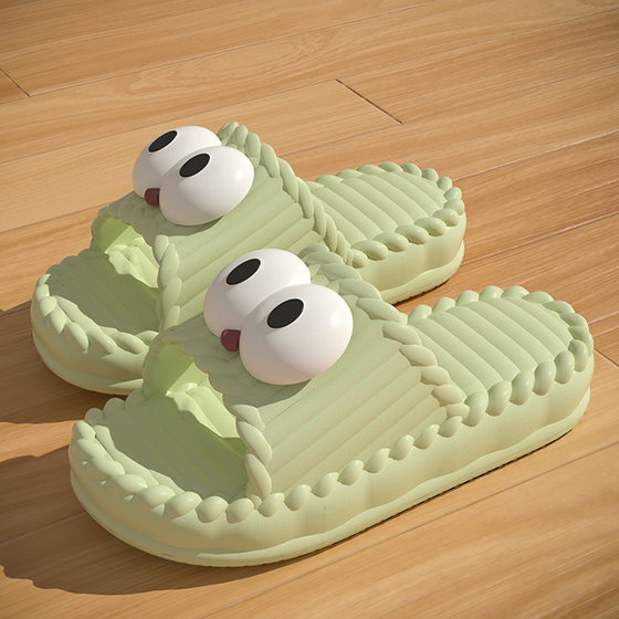 Slip-on Slippers for Women Summer Home Indoor Thick-soled Household Bathroom Non-slip Mute Couple Sandals and Slippers for Men