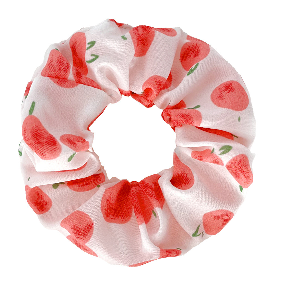 Korean Style New Fashion Fruit Pattern Children Women's Large Bowel Ring Strawberry Apple Banana Large Bowel Hair Ring Large Size