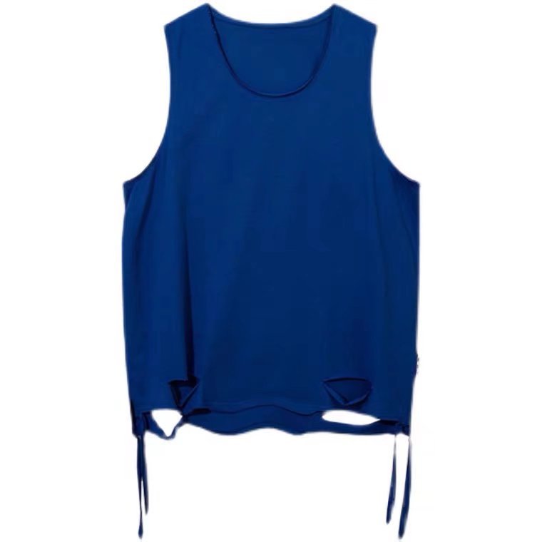 Hong Kong Style Sleeveless T-shirt for Men and Women Summer Wear Loose Korean Style Vest Base Wear Hong Kong Style Mid-length Rupped Top