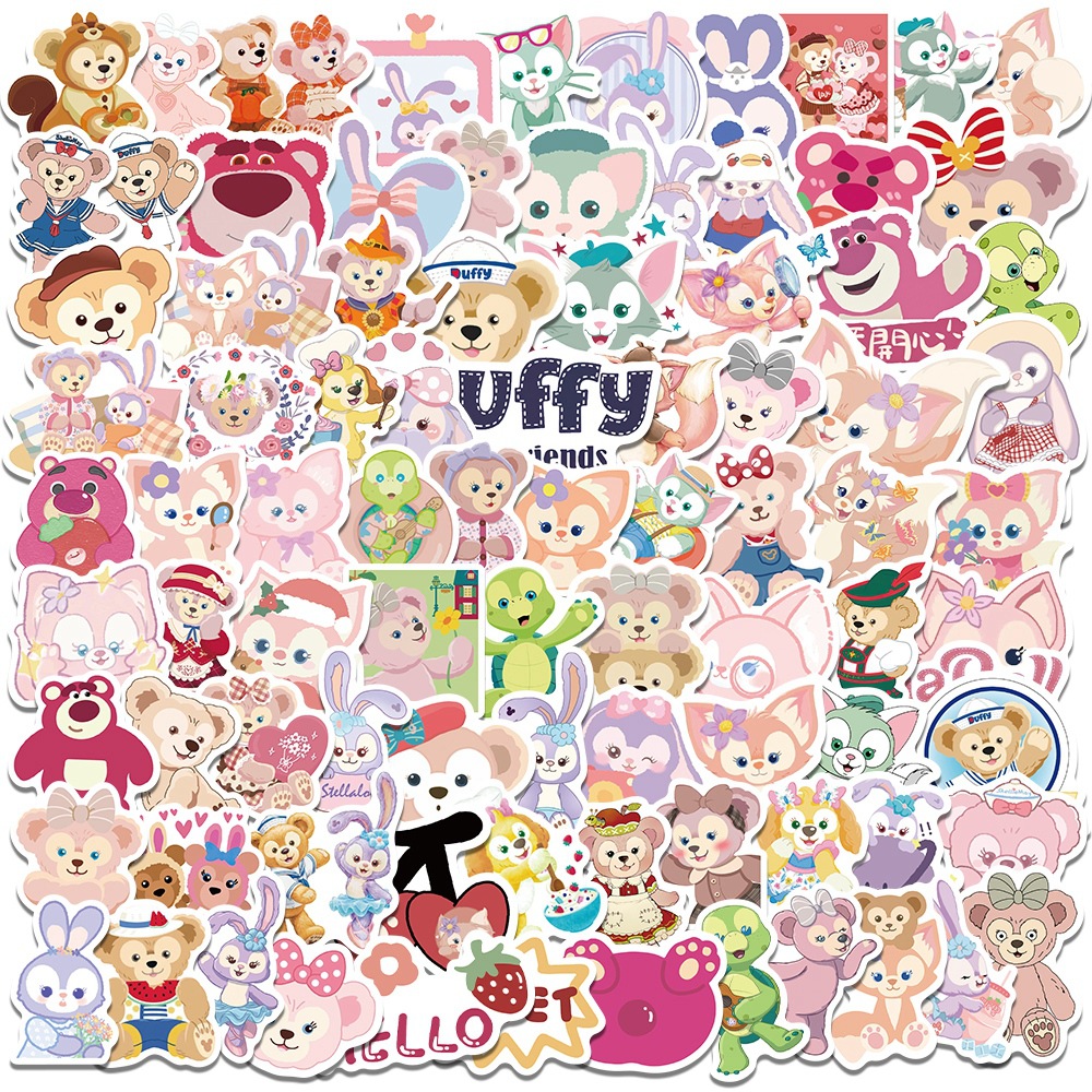 100 small size cute bear cartoon rabbit graffiti stickers luggage laptop mobile phone waterproof stickers