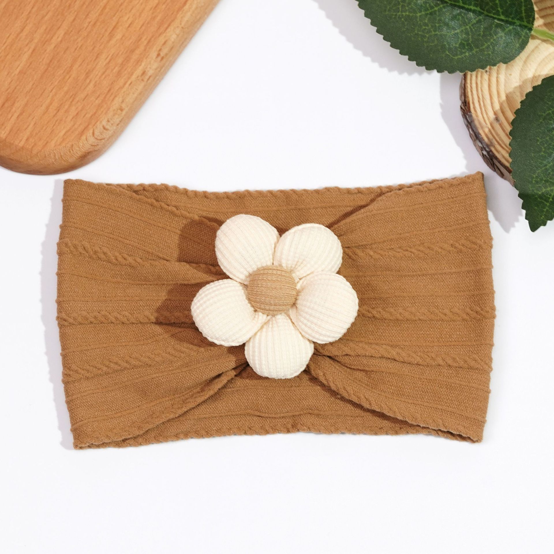 Cross-border Baby Hair Band Small Flower Children's Jacquard Nylon Hair Band Chimney Door Protecting Hair Accessories for Boys and Girls Baby Headline Covering