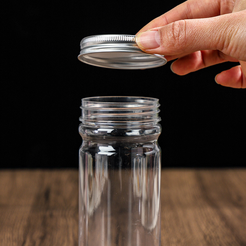 60 caliber transparent scented tea bottle in stock direct sale tea storage jar sealed jar transparent plastic bottle plastic jar