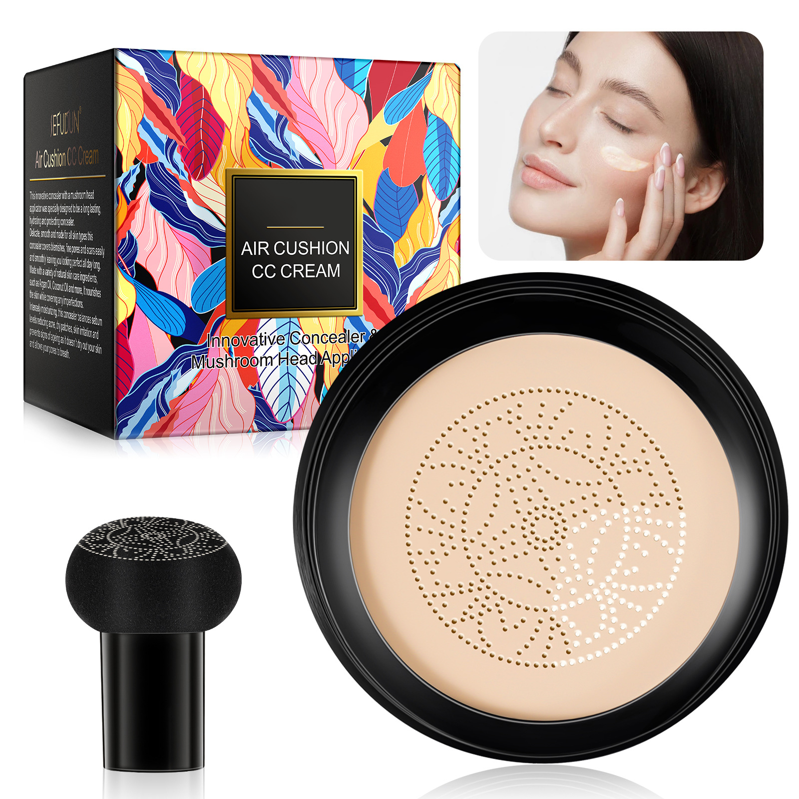 SEFUDUN Small Mushroom Air Cushion CC Creme_voghion.com