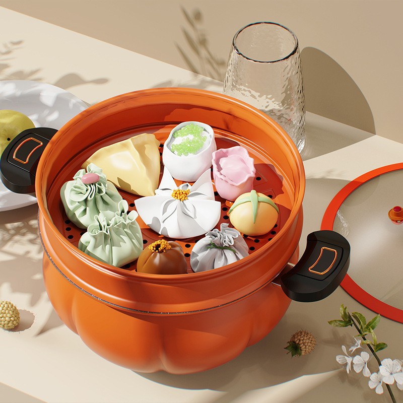 New Style Pumpkin Pot Micro Pressure Pot Household Soup Stew Pot Wholesale Non-stick Pan Multi-functional Micro Pressure Pot Cooking Pot Pressure Cooker