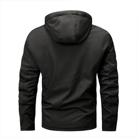 2023winter New plus size fleece-lined hooded jacket outdoor casual men's jacket jacket jacket