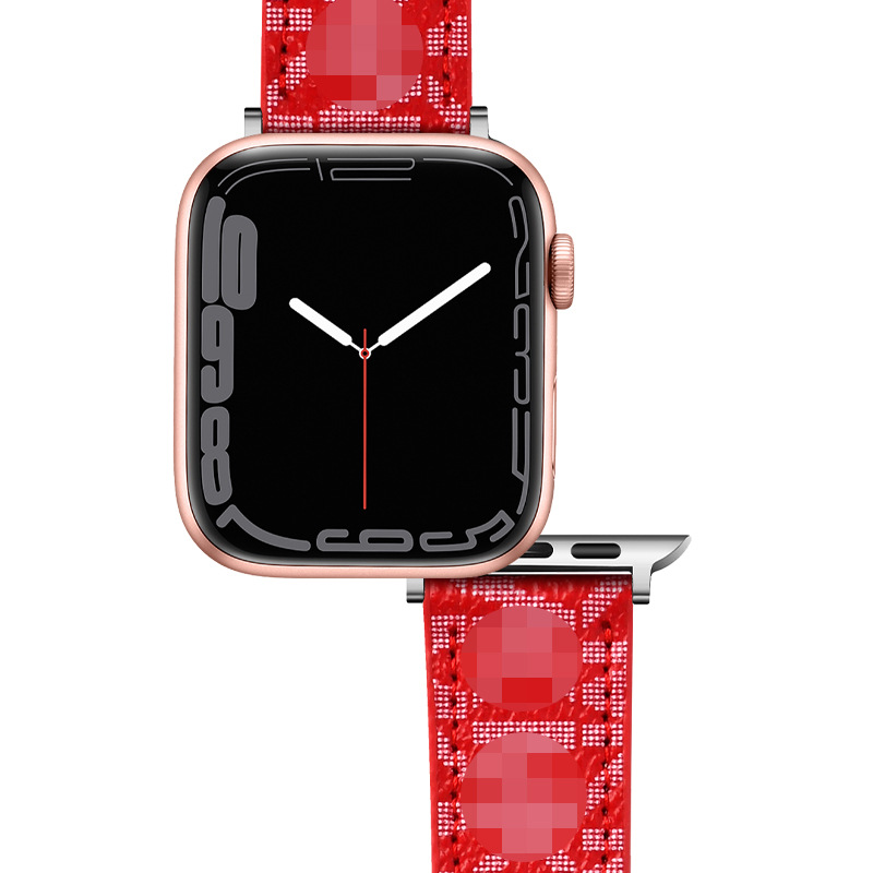 Suitable for Apple iwatch87654321 Generation Fashion Brand Watch Band Apple Fashion Leather Watch Band European and American Brand Wristband