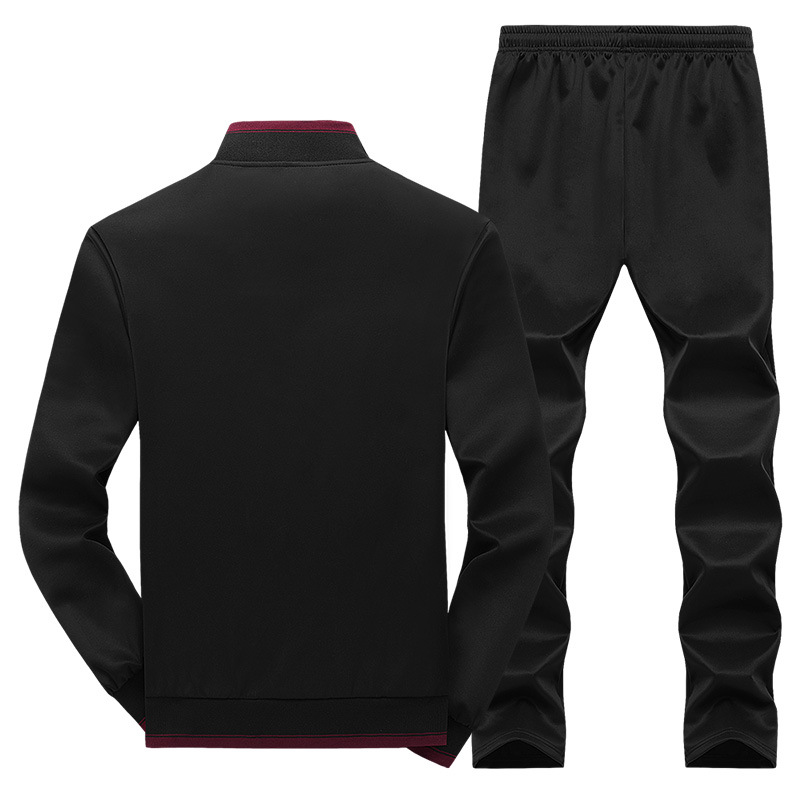 Factory direct spring, autumn and winter middle-aged and elderly men's leisure suit two-piece sweater suit casual outfit dad outfit