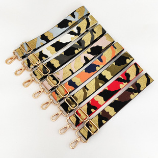 New Colorful Wide Shoulder Strap 3.8cm Camouflage Ribbon Adjustable Shoulder Crossbody Strap Women's Bag Accessories Long Strap