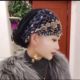Embroidered Baotou Hat Navy Blue