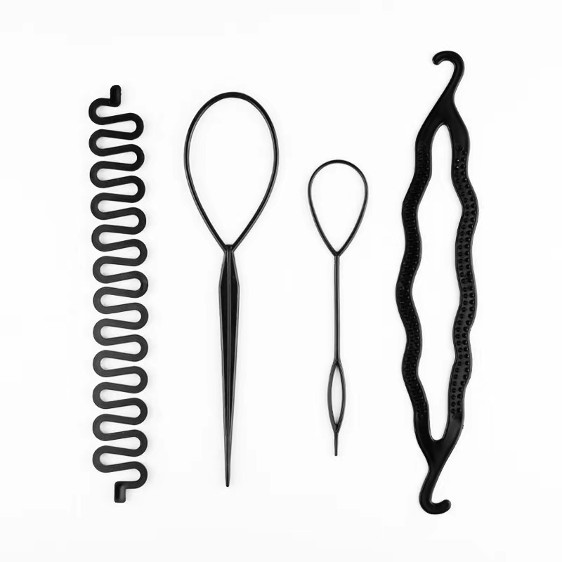 Children's hair curler four-piece hair pull pin foreign trade centipede braid four-piece styling tools hairdressing supplies