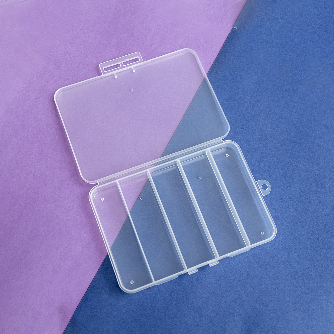 Luya Box 5 Transparent Plastic Luya Box Fake Bait Fishing Hook Box Grinding Tool Stationery Storage Box
