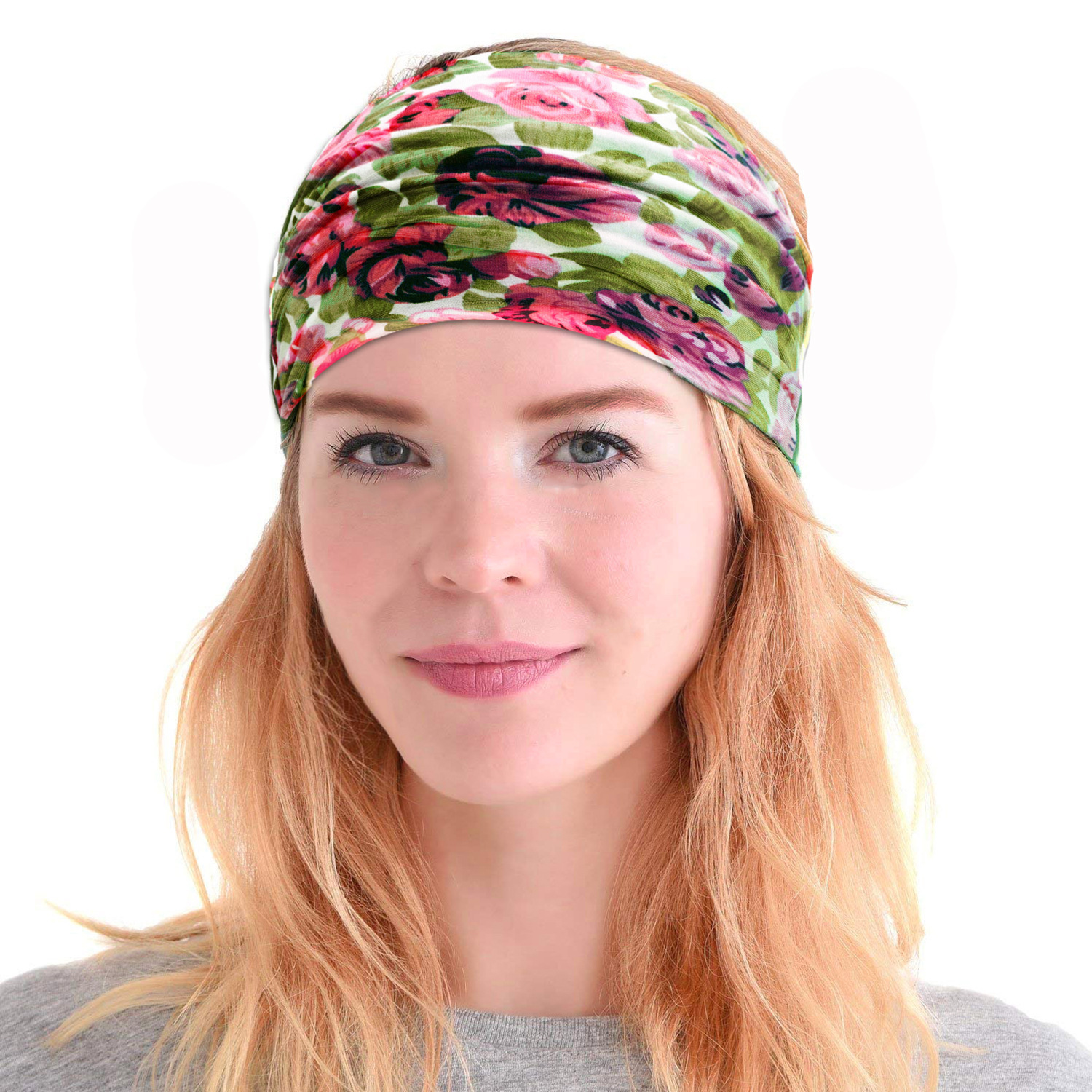 European and American bohemian style new printed elastic sports hair band women's wide-brimmed headband cotton turban headwear wholesale