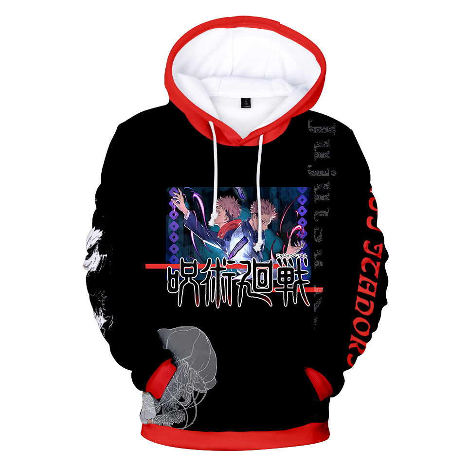 Amazon cross-border hot selling Manshu battle anime 3D hooded sweater men's digital printing loose coat women's wholesale