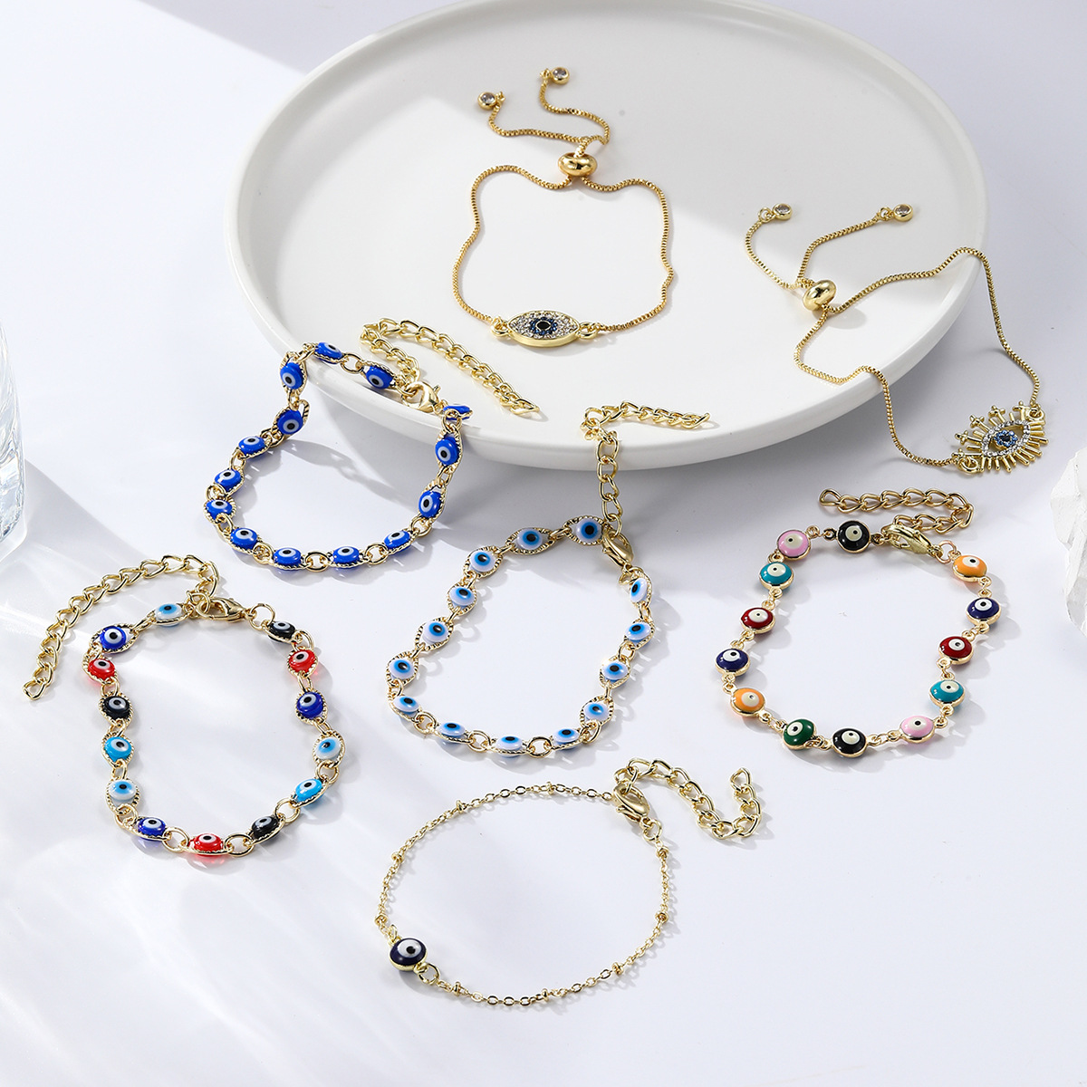Amazon Explosions Jewelry Ladies Pull Bracelet Demon Eye Bracelet Adjustable Simple Demon Eye Bracelet