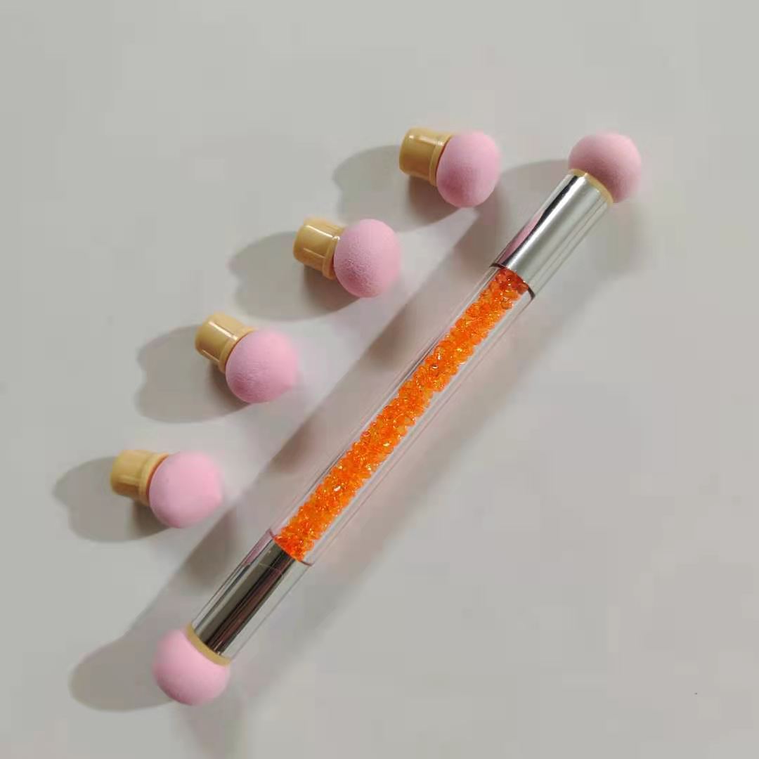 Seven-color optional double head sponge blooming pen single +4 replacement head nail art OPP bag