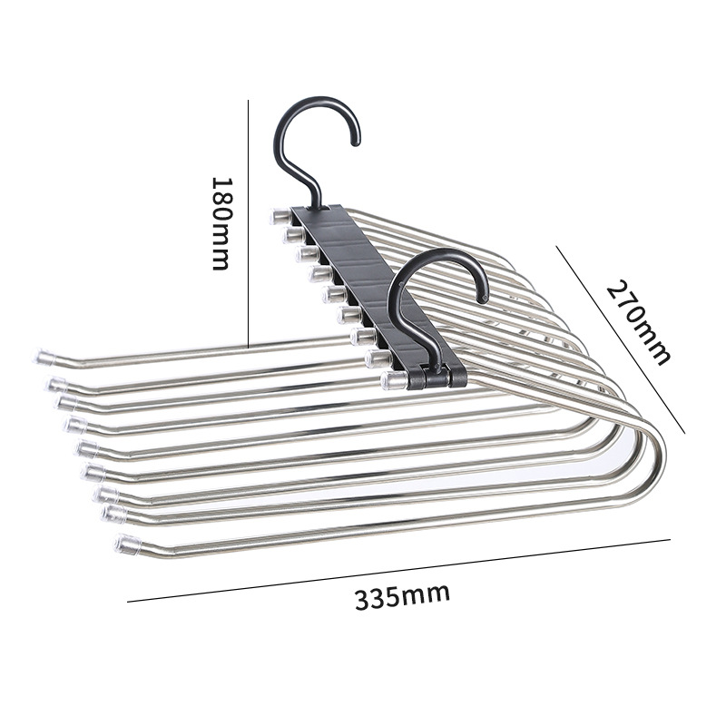 Factory wholesale multi-functional stainless steel pants rack folding hanger pants hanging pants storage children's retractable seamless pants clip