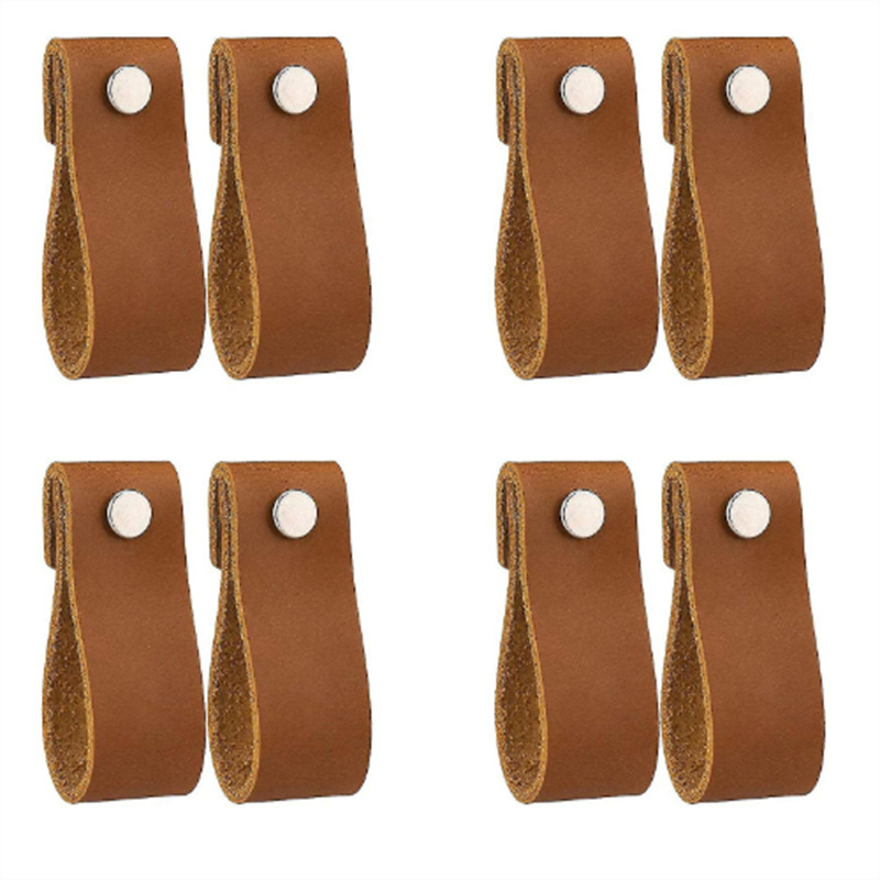 In stock Nordic style door cabinet leather handle Drawer Wardrobe Door leather handle PU leather screw handle