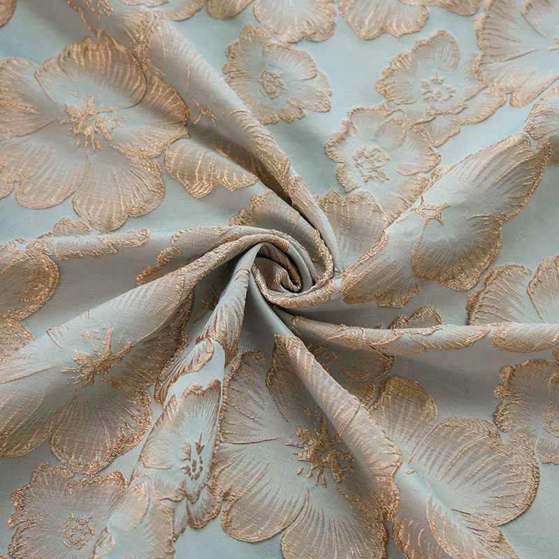 Elegant three-dimensional concave-convex gilding flower dress fabric retro spring and autumn coat women's luggage clothing fabric
