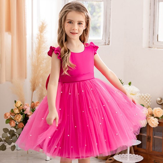 Girls' Princess Dress Pompous Dress Flower Girl's Dress Children's Piano Costume Host Costume Little Girl's Dress