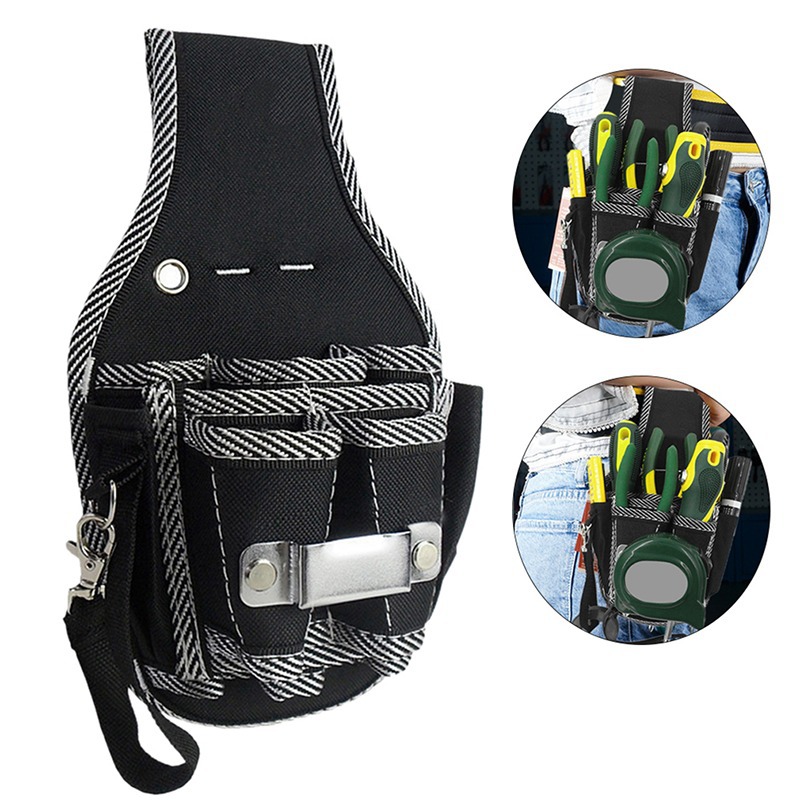 Canvas Toolkit Carpentry Waist Bag small size Black Oxford Cloth Electrical Bag Hardware Toolkit Waist Bag Wholesale