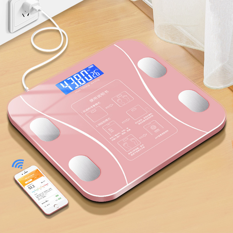 Electronic Scale Bluetooth Weighing Scale Healthy Intelligent Height Body Fat Weighing Household Rechargeable Healthy Body Weighing Scale