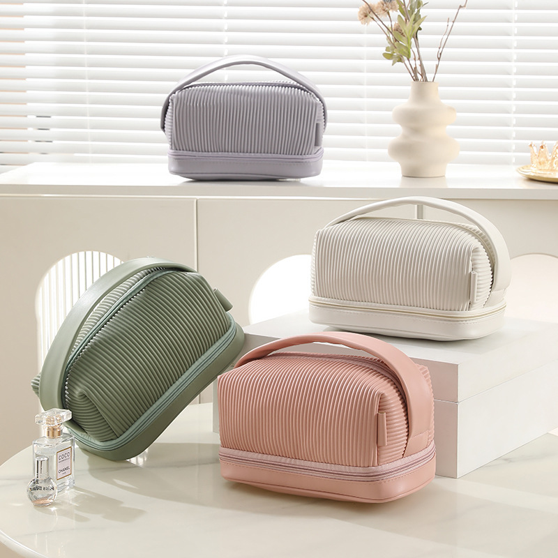 New cosmetic bag large capacity high color value portable waterproof wash bag high sense double layer travel storage bag wholesale