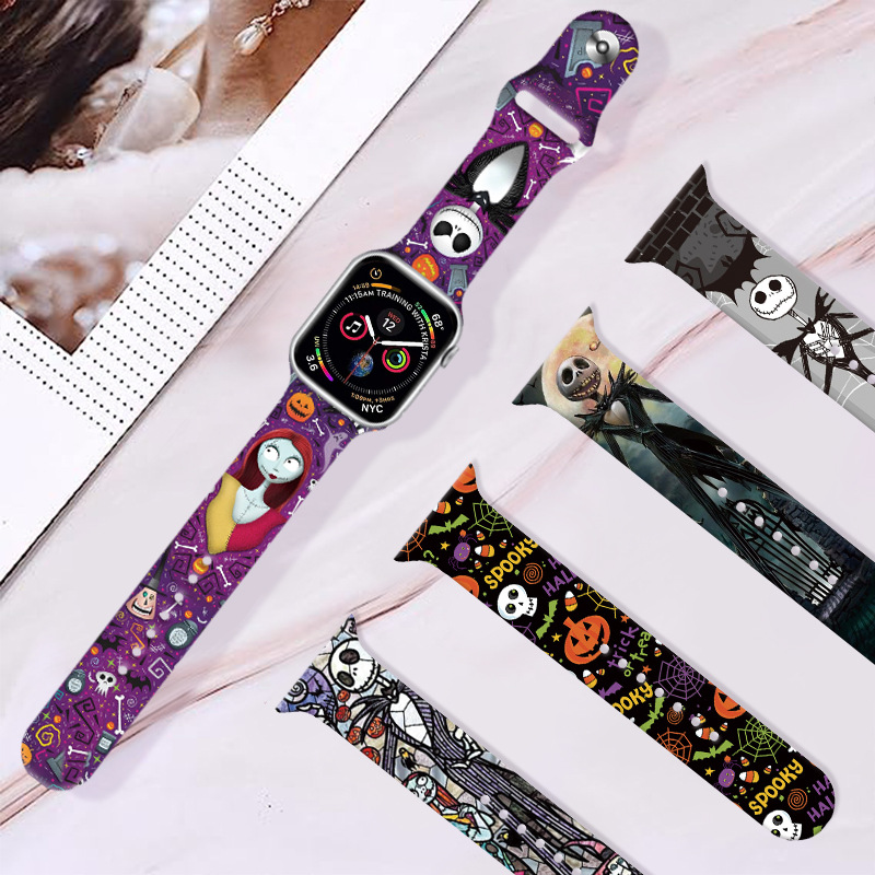 For Apple S8 strap Apple Watch Ultra Watch strap Halloween print Apple strap