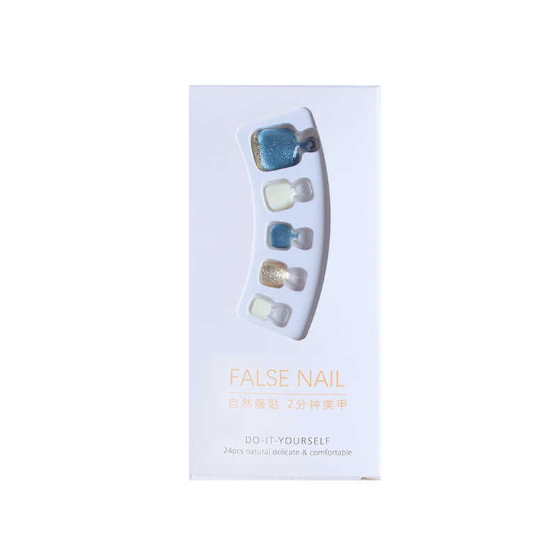 Wearing nail toenails handmade cat's eye golden French jumping pieces high quality nail pieces spot finished wholesale nail pieces