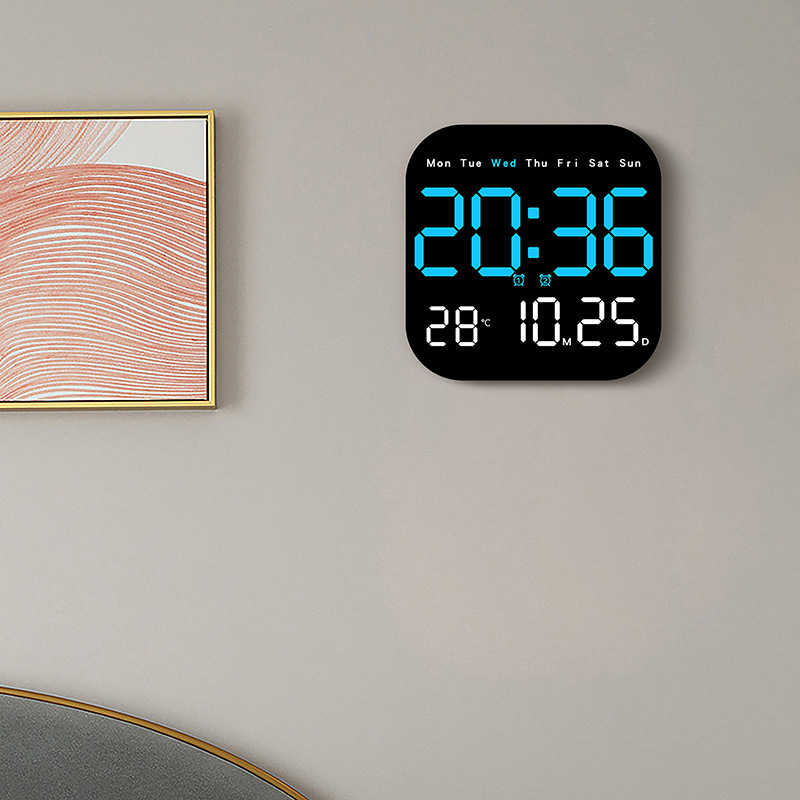 Cross-mirror new multi-functional clock LED electronic clock living room fresh wall clock hanging stand dual-purpose clock 6650