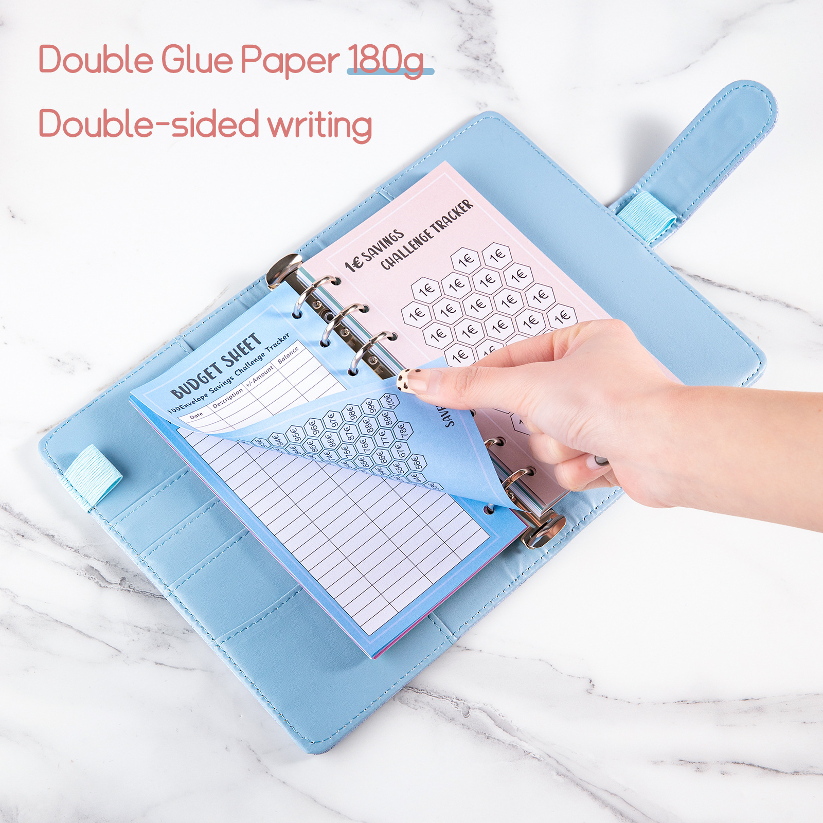 Cross-border dedicated 6-hole A6 euro 100 envelopes save money 52 weeks save challenge 30 days save money USD punch paper