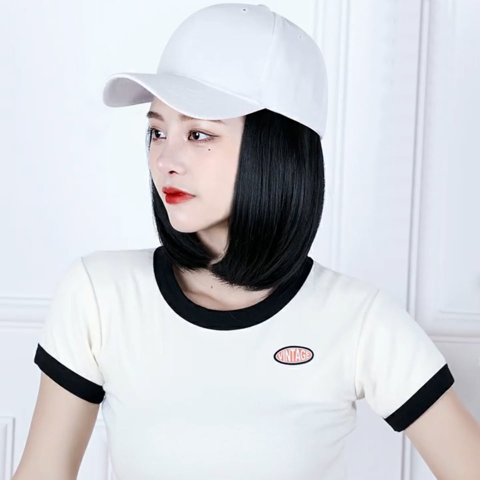 One-piece wig cap peaked cap wave headband hat wig bobo head European and American Foreign trade manufacturer in stock