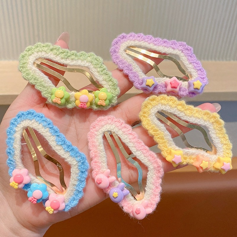 Autumn and Winter Children's hairpin cloud BB clip cute broken hair side clip bangs hairpin headdress hair plush star hairpin