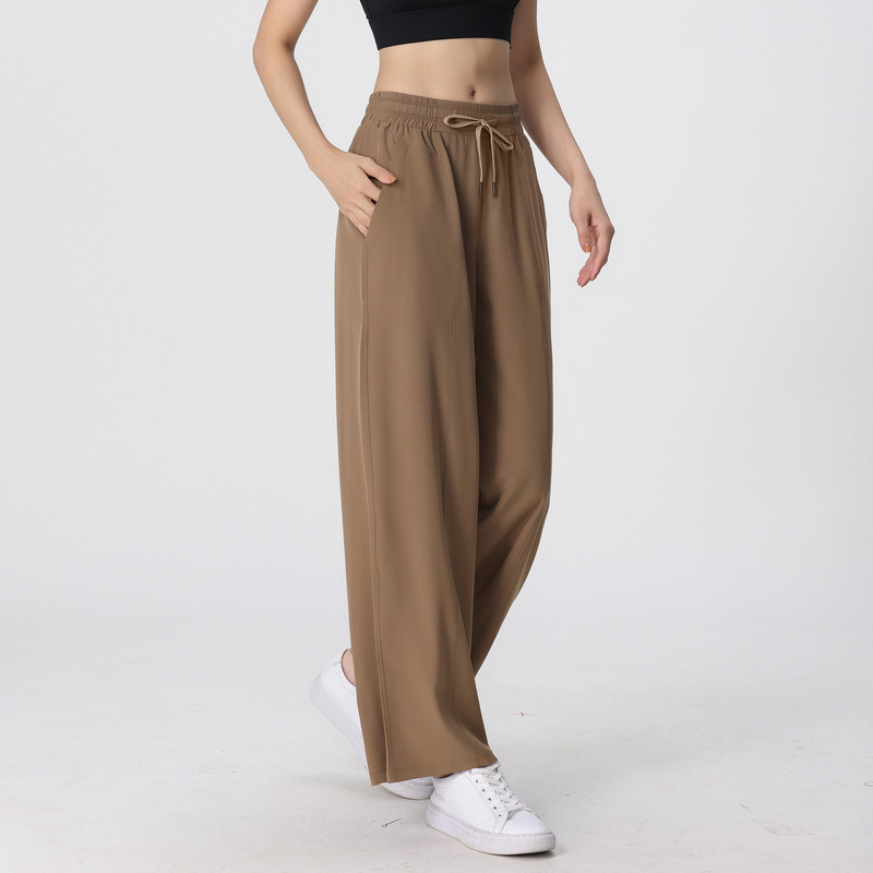 Spring and Autumn yoga pants outer wear loose yoga clothes casual wide-leg pants high waist sports fitness straight pants women's trousers
