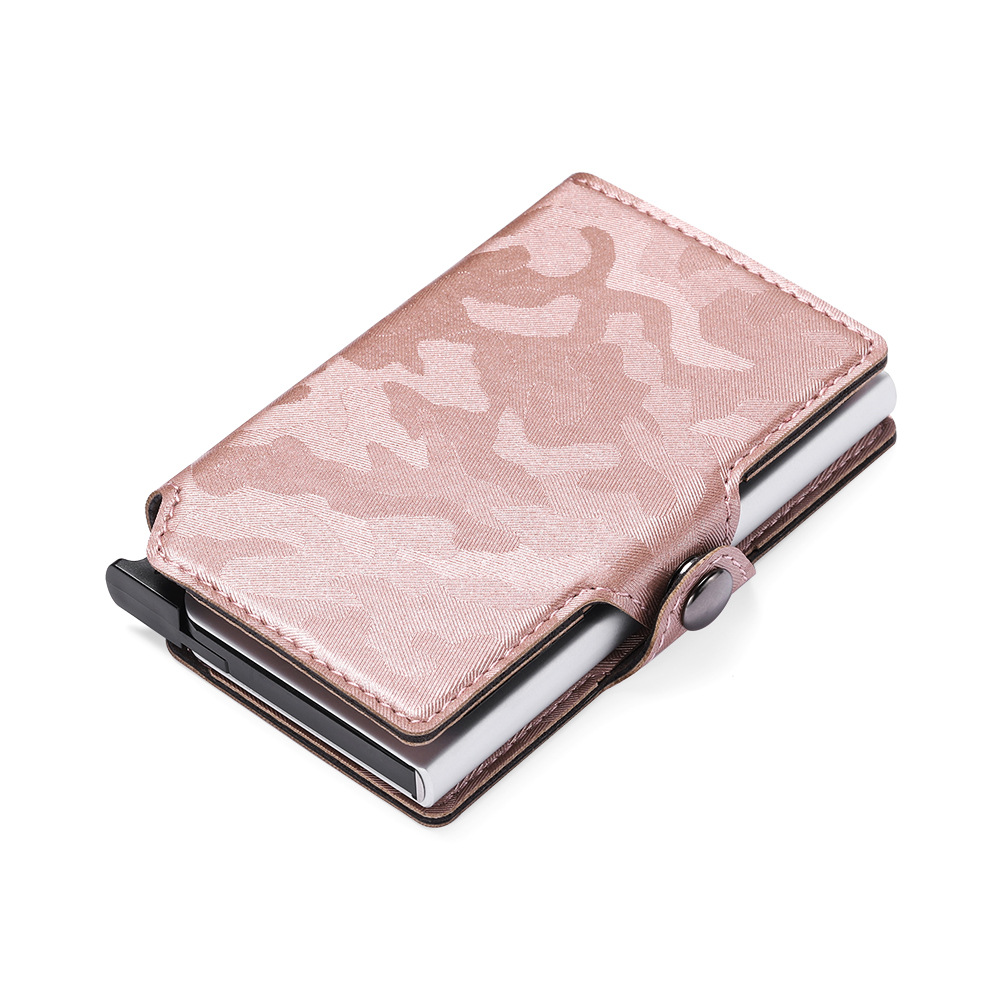 Spot wholesale for AliExpress automatic elastic card bank card PU camouflage fashion Men's wallet
