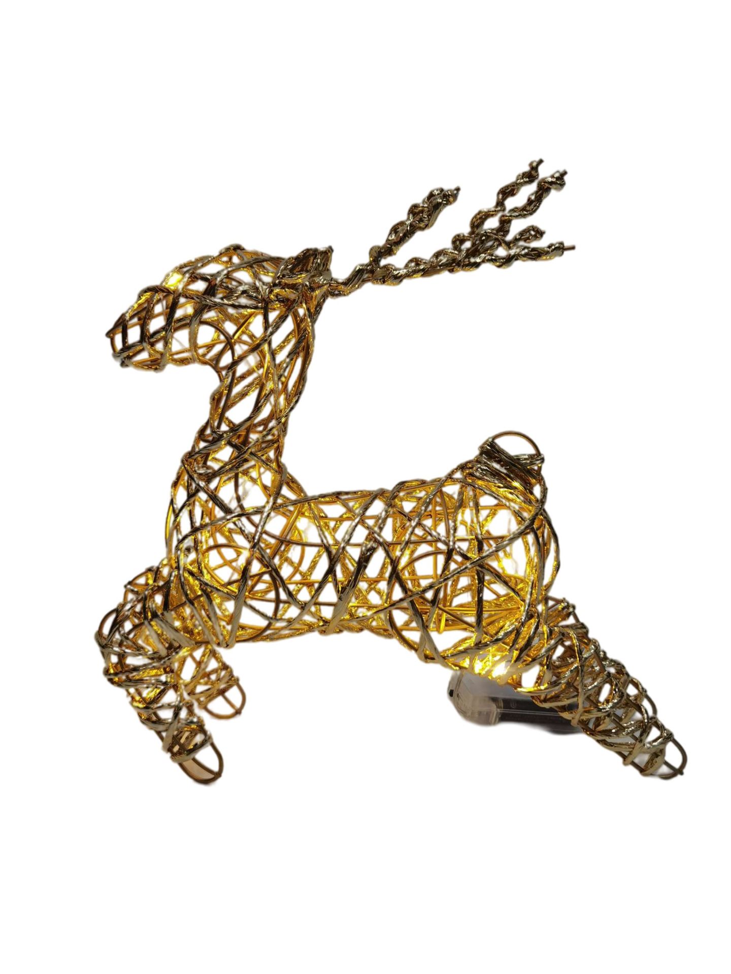 Cross-border Supply Christmas Luminous Decoration Deer Mall Hotel Window Decoration Iron Deer Desktop Decoration Deer