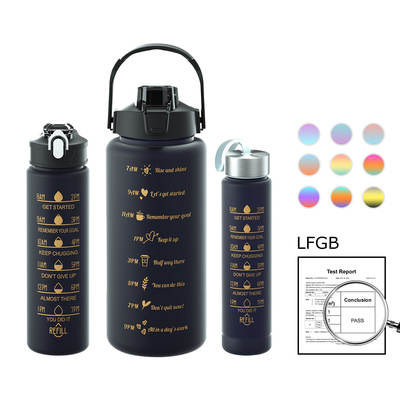 Large capacity water cup unisex sippy cup outdoor water bottle sports water bottle high temperature resistant plastic cup three-piece set