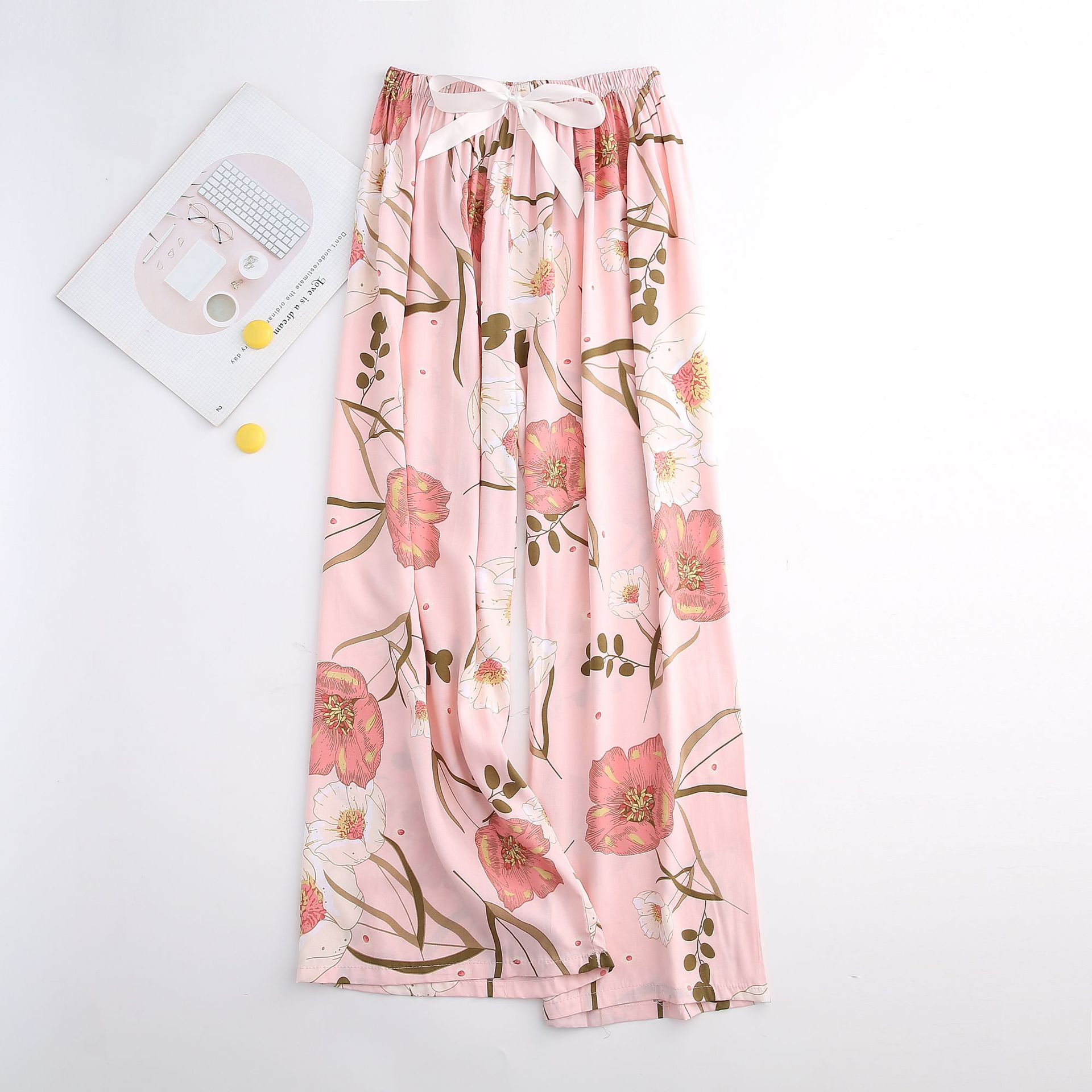 Pyjamahose aus Baumwolle und Seide für Damen, weite Hosen, Außenhandel, Sommer, neue große Größe, lockere Oberbekleidung für Schwangere_voghion.com