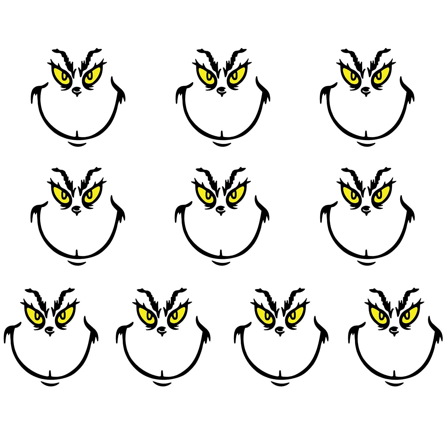 10 Pcs Grinch Stickers for Ornaments Grinch Christmas Decorations Stickers