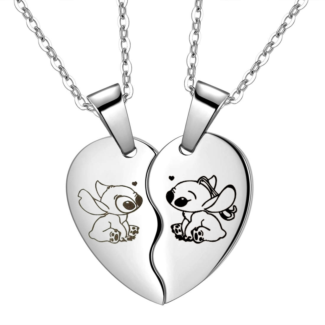 Amazon transfronterizo nueva lista de productos estrella de dibujos animados bebé Stitch amor COLLAR COLGANTE de joyería