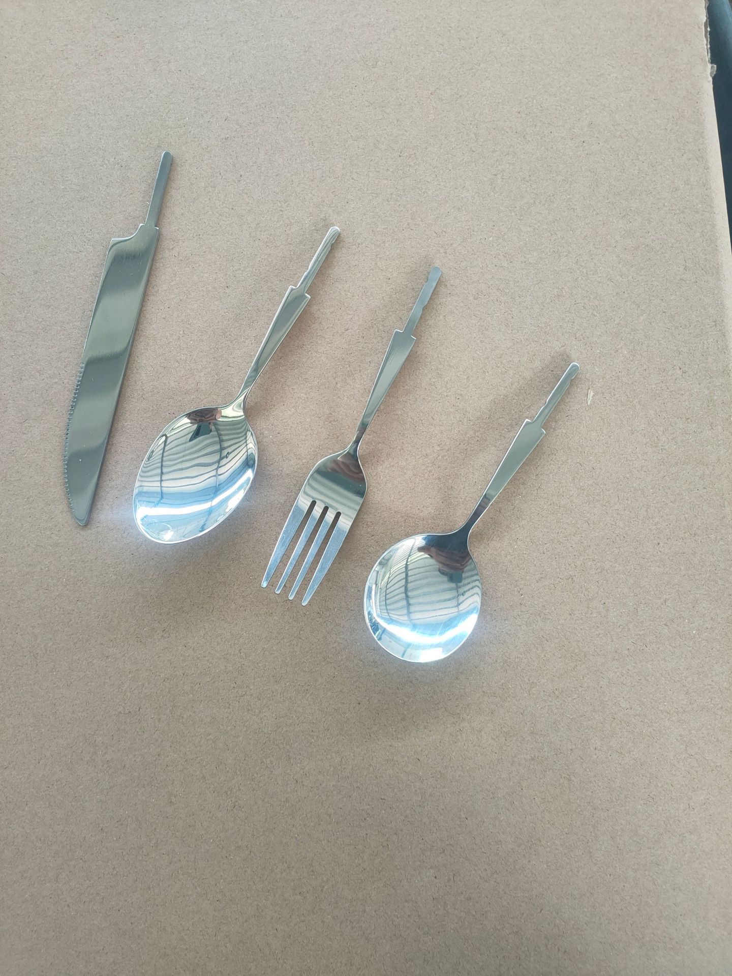 Stainless steel ceramic handle hardware semi-finished products spoon Fork small coffee spoon No. 2 fork spoon round spoon