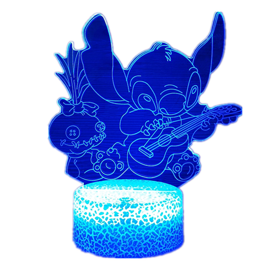 Cross-border hot star baby stitch 3d night light creative led colorful touch cartoon stall gift