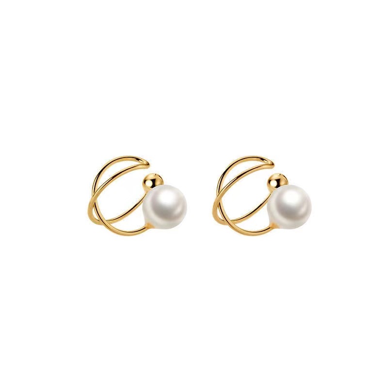 No Ear Holes Ear Clip Women's High-grade Sensei Style Super Immortal Style Pearl Earrings Earrings Fish Mouth Clip Ear Bone Clip